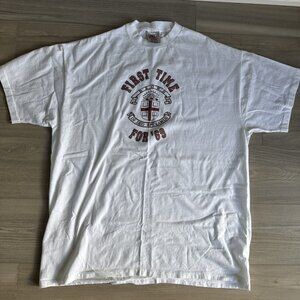 Vintage Oneita Brown University In Deo Speramus First Time For 69‎ Shirt USA XXL